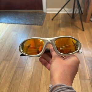 Oakley Straight Jacket Silver and Orange sunglasses